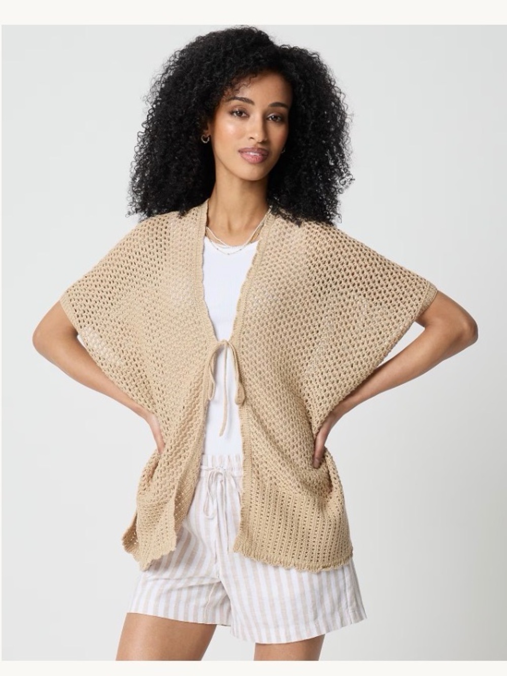 Jcrew 100 % Cotton Crochet Tie-Front Beach cover up